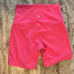 Pink Lululemon Align 6” high rise shorts size 4